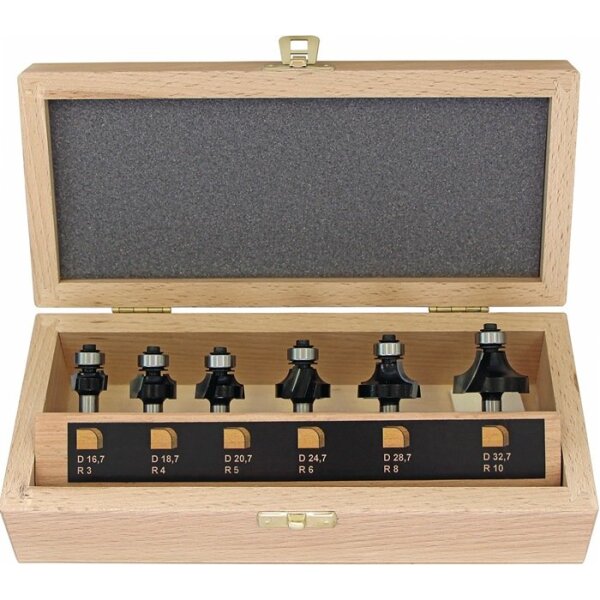 Fisch-tools Abrundfräsersatz 973CT06A03 Hartmetall Schaft-Ø 8 mm 6-teilig