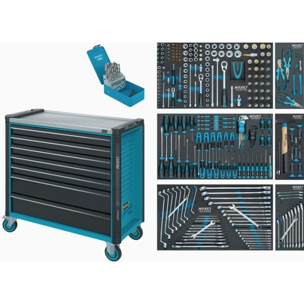 Hazet Werkzeugwagen 179NXXL-7/340 B1131xT518xH1020mm 1000 kg 7 Schubladen 340-teilig Stahlblech