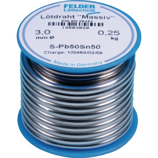 Lötdraht Massiv 3mm 250g S-Pb50Sn50 FELDER