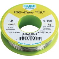 Lötdraht ISO-Core® EL 1mm 250g S-Sn99Cu1 FELDER