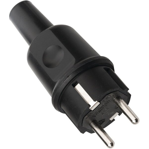 Kalthoff Schutzkontaktstecker 10-/16~ A 250 V schwarz IP44 Vollgummi
