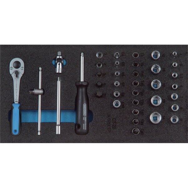 Gedore Werkzeugmodul 1500 CT1-20 37-teilig 1/3-Modul Steckschlüssel 1 / 4 Zoll