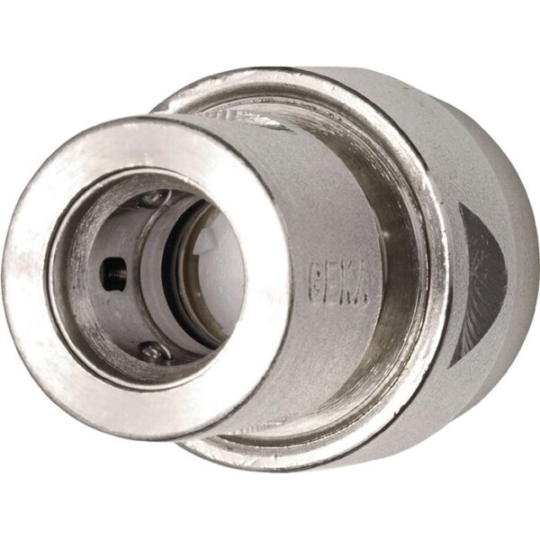 Geka Schlauchstück Wasserstop GEKA plus Messing vernickelt Schlauchgröße 19 mm SB