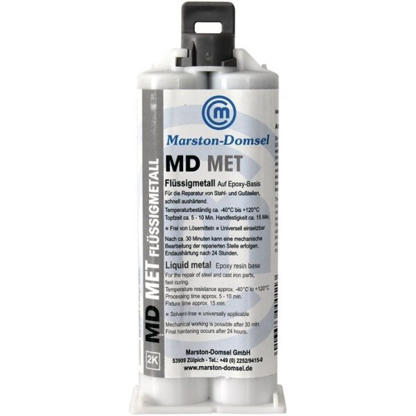 Marston 2K-Epoxidflüssigmetall MD MET 60 g Doppelkartusche