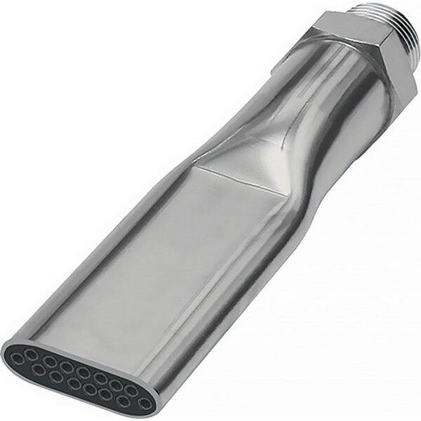 Riegler Flachdüse Außengewinde Messing vernickelt Länge 100 mm Breite 21 mm