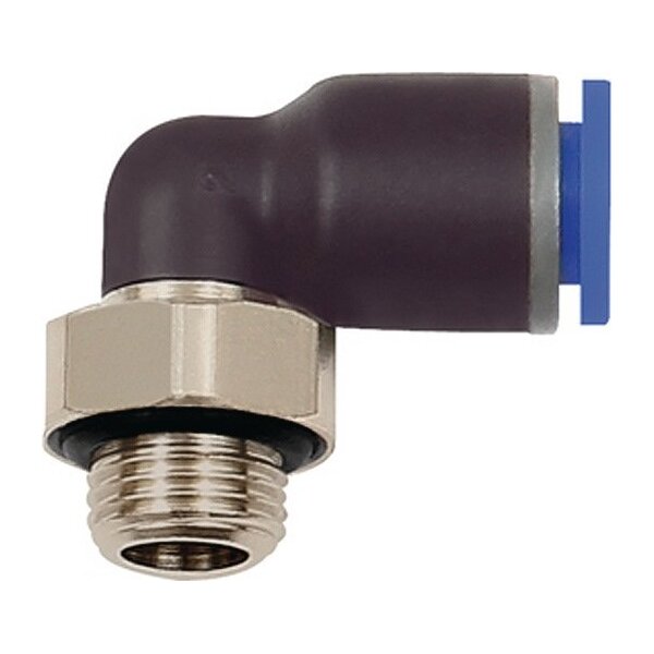 Riegler L-Steckverschraubung Blaue Serie Außengewinde G 3/8 ″ SW 20 mm mit O-Ring, drehbar zylindrisch 10 mm