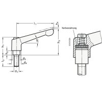 Ganter Verstellbarer Klemmhebel GN 300 d1 M 10 mm l1 78...