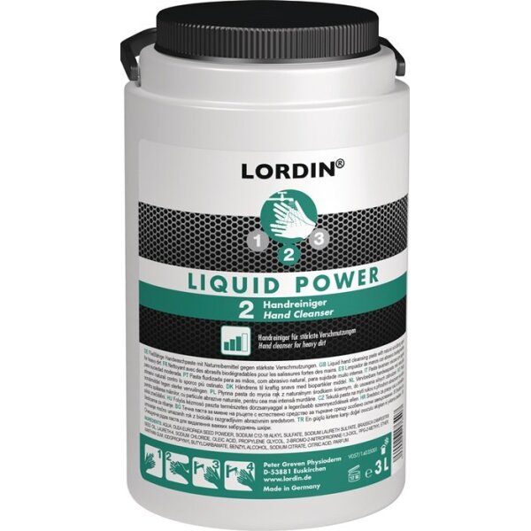 Lordin Handwaschpaste LORDIN® LIQUID POWER 3 l seifenfrei, lösemittelfrei