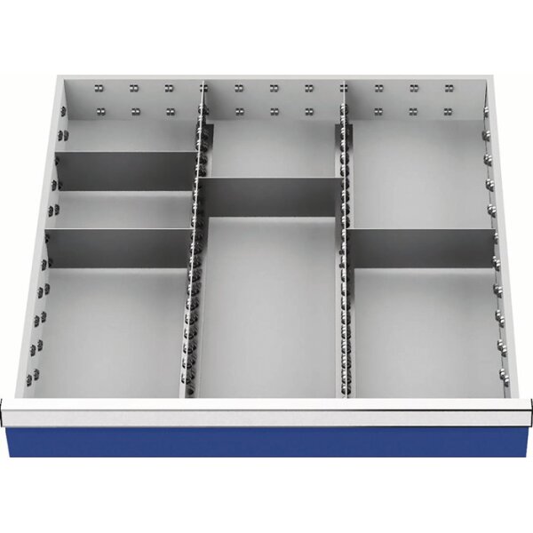Schubladenunterteilungsmaterial Front-H.150mm 2 Längs-/4 Querteiler