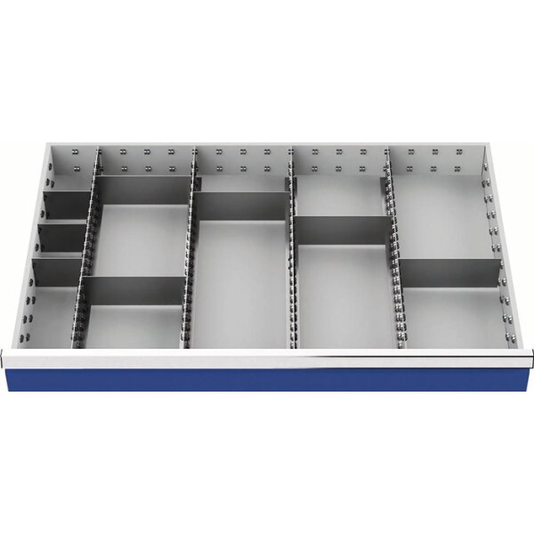 Schubladenunterteilungsmaterial Front-H.100-125mm 4 Längs-/8 Querteiler