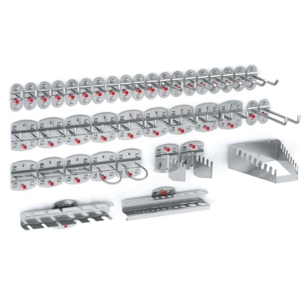 Rasterplan Werkzeughalter 40-tlg. 21 Haken/9 Doppelhaken/10 div. Halter