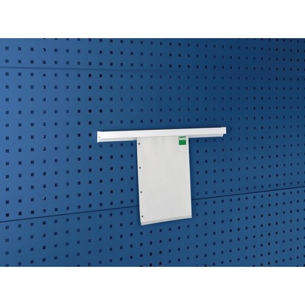 Bott Dokumentenhalter DIN A4 hoch Aluminium B500xT10xH50mm passend für Lochplatten
