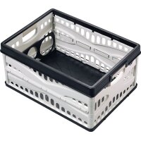 Lockweiler Klappbox L485xB345xH230mm Inhalt 35 l mit 2 Griffen und Flaschenhalter schwarz-grau