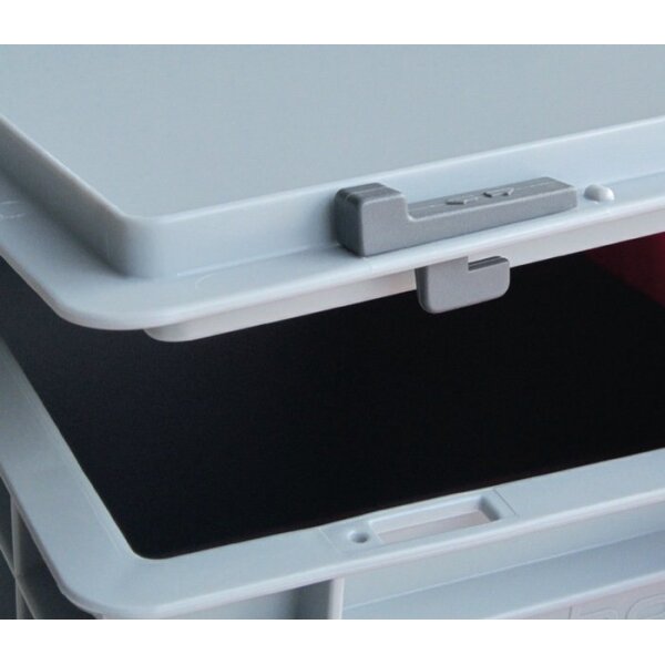 Lockweiler Schiebeverschluss grau passend für Transport- u. Stapelbehälter 10 St./Beutel