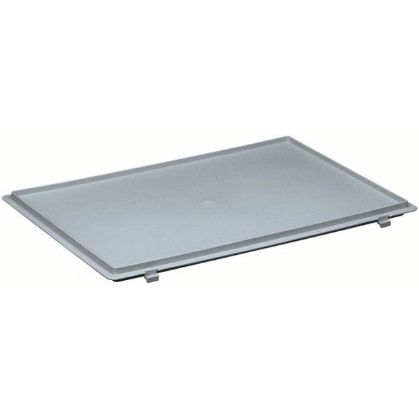 Lockweiler Scharnierdeckel Polypropylen L600xB400mm grau für Transportstapelkasten
