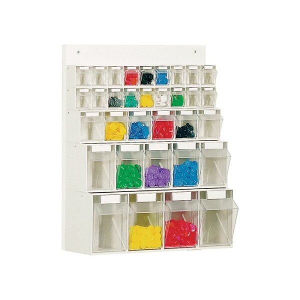 Lockweiler Klarsichtmagazin H684xB600xT185mm 18 x A, 6 x B, 5 x C, 4 x D Kunststoff weiß