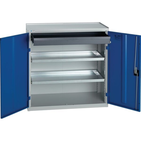 Stumpf Werkzeug-/Beistellschrank H1000xB1000xT500 mm 1Schubl.,2Bd. lichtgrau/enzianblau
