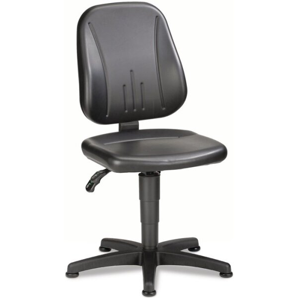 Bimos Arbeitsdrehstuhl Unitec Bodengleiter Kunstlederpolster schwarz 440-620 mm