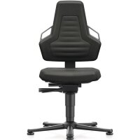 Bimos Arbeitsdrehstuhl Nexxit Bodengleiter Grifffarbe grau Integralschaum schwarz 450-600 mm