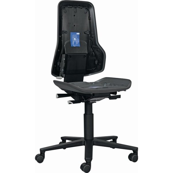 Bimos Arbeitsdrehstuhl Neon Rollen Permanentkontakt grau ohne Polsterelement 450-620 mm