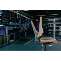 Bimos Arbeitsdrehstuhl Neon Rollen Permanentkontakt blau ohne Polsterelement 450-620 mm