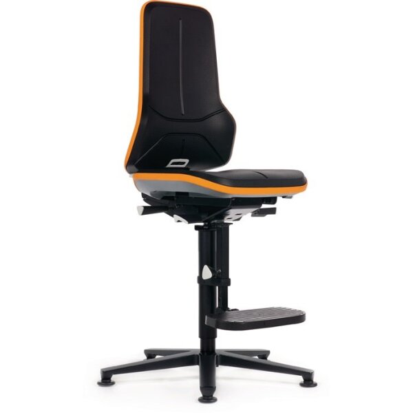 Bimos Arbeitsdrehstuhl Neon Bodengleiter + Aufstiegshilfe ohne Polsterelement grau 590-870 mm