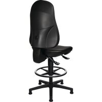 Topstar Arbeitsdrehstuhl Point 70 C Bodengleiter + Fußring Kunstlederpolster schwarz 590-840 mm