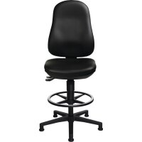 Topstar Arbeitsdrehstuhl Point 70 C Bodengleiter + Fußring Kunstlederpolster schwarz 590-840 mm