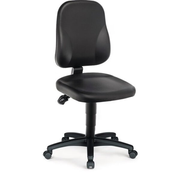 Bimos Arbeitsdrehstuhl Rollen Kunstlederpolster schwarz 450-620 mm