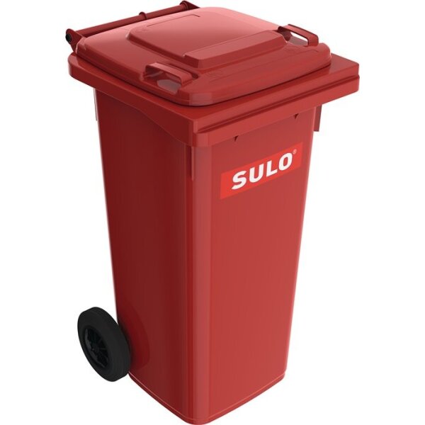 Sulo Müllgroßbehälter 120 l HDPE rot fahrbar, nach EN 840