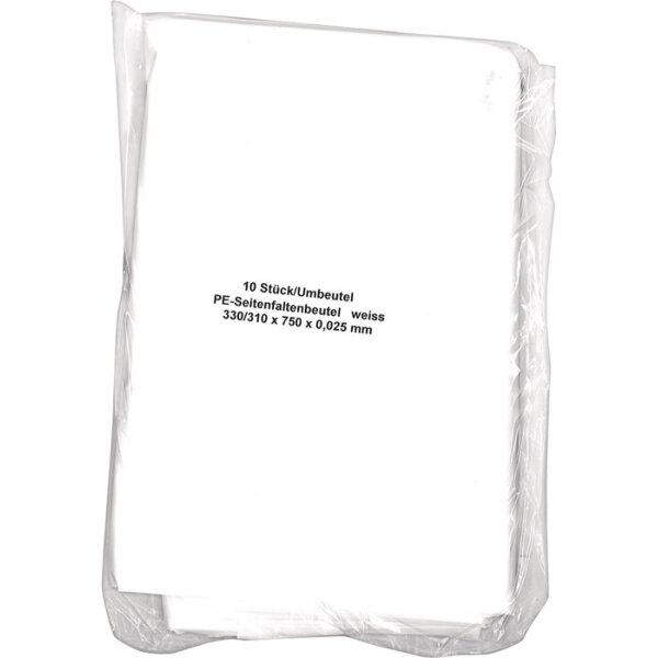 Müllbeutel B330/310xL750mm 60l 25 µm weiß 10St./Btl.