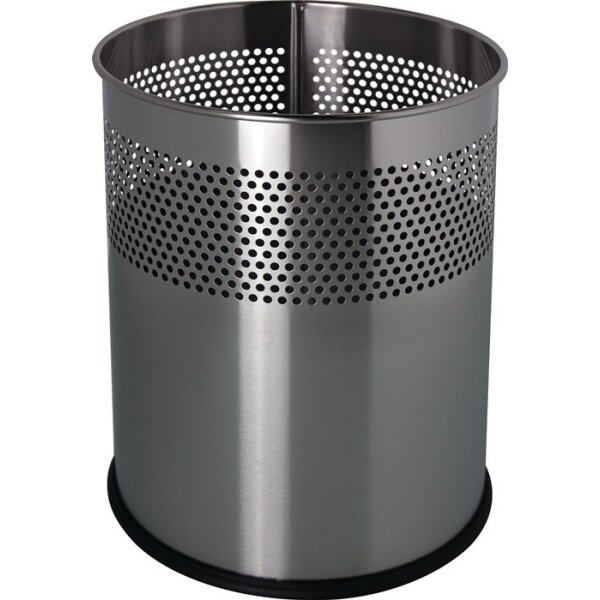 Helit Papierkorb 15 l H321xØ255 mm rund Edelstahl silber