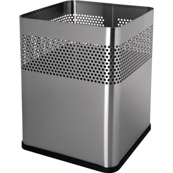 Helit Papierkorb 18 l H325xB240xT240 mm quadratisch Edelstahl silber