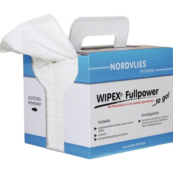 Wipex Putztuch WIPEX Fullpower „TO GO" L.ca.380 mmxB.ca.320 mm weiß z-gefaltet