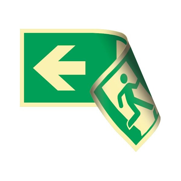 Rettungszeichen DIN EN ISO 7010 L297xB148mm Rettungsweg L/R doppels.Ku.