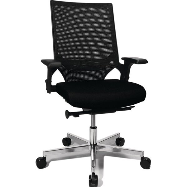 Topstar Bürodrehstuhl mit Punktsynchrontechnik schwarz/schwarz 450-550 mm mit Armlehnen Tragfähigkeit 110 kg