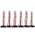 Sperrpfostenset PPC rot/weiß m.Sechskantfuß D63xH1000mm 6 Pfosten u.5 Ketten