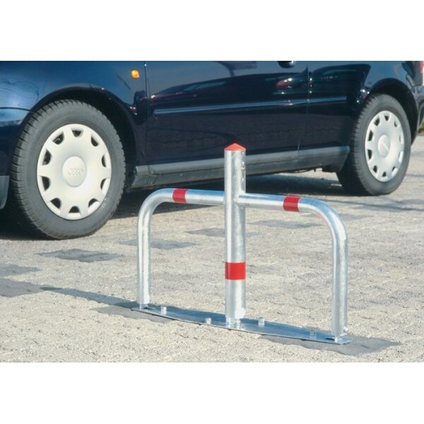 Urbanus Sperrbügel Höhe über Flur 500 mm silber, mit roten Reflexstreifen Ø 60/40 mm mit Profilzylinder