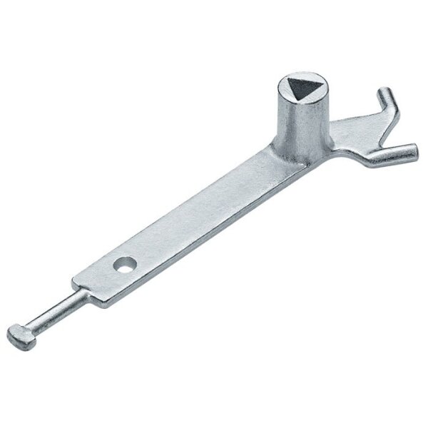 Urbanus Dreikantschlüssel DIN 3223 mit Haken Stahlguss verzinkt passend für Absperrpfosten