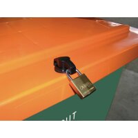 Craemer Streugutbehälter L790xB605xH775 mm 210 l HD-PE grün/orange ohne Entnahmerutsche