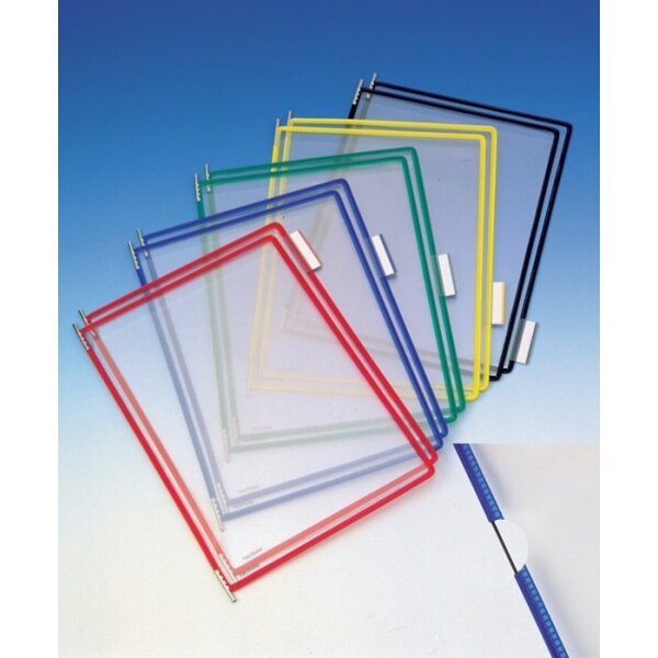 Tarifold Sichttafel PVC mit Drahtrahmen kunststoffummantelt gelb DIN A4 reflexionsfrei 10St./Btl.