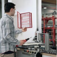 Durable Wandhalter 5 Sichttafeln rot mit Profilrahmenf.