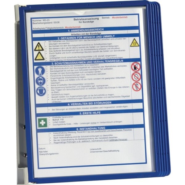 Durable Wandhalter 5 Sichttafeln dunkelblau mit Profilrahmenf.
