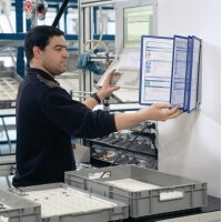 Durable Wandhalter 5 Sichttafeln dunkelblau mit Profilrahmenf.