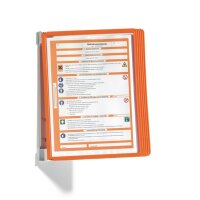 Durable Wandhalter 5 Sichttafeln orange mit Profilrahmenf.