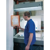 Durable Wandhalter 5 Sichttafeln orange mit Profilrahmenf.