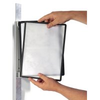 Durable Wandhalter 5 Sichttafeln schwarz mit Profilrahmenf.