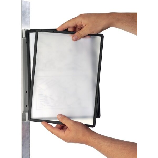 Durable Wandhalter 5 Sichttafeln blau mit Profilrahmenf.