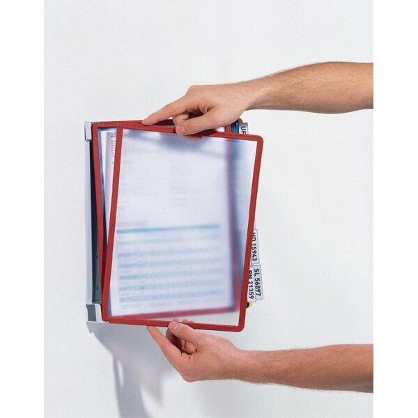 Durable Wandhalter 10 Sichttafeln Metall mit Profilrahmenf.