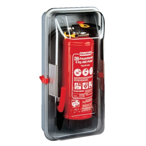 Gloria Schutzhaube für 6 kg Feuerlöscher mit zwei Spannverschlüsse u. Griffrillen